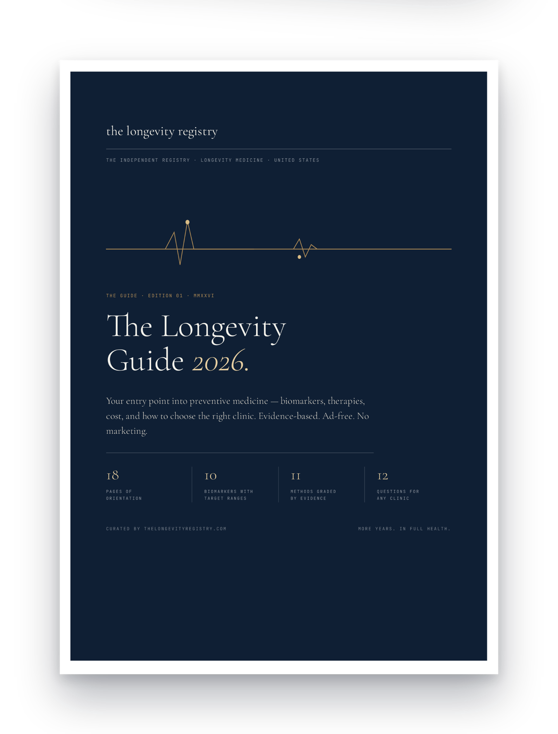 Cover: The Longevity Guide 2026 — Edition 01
